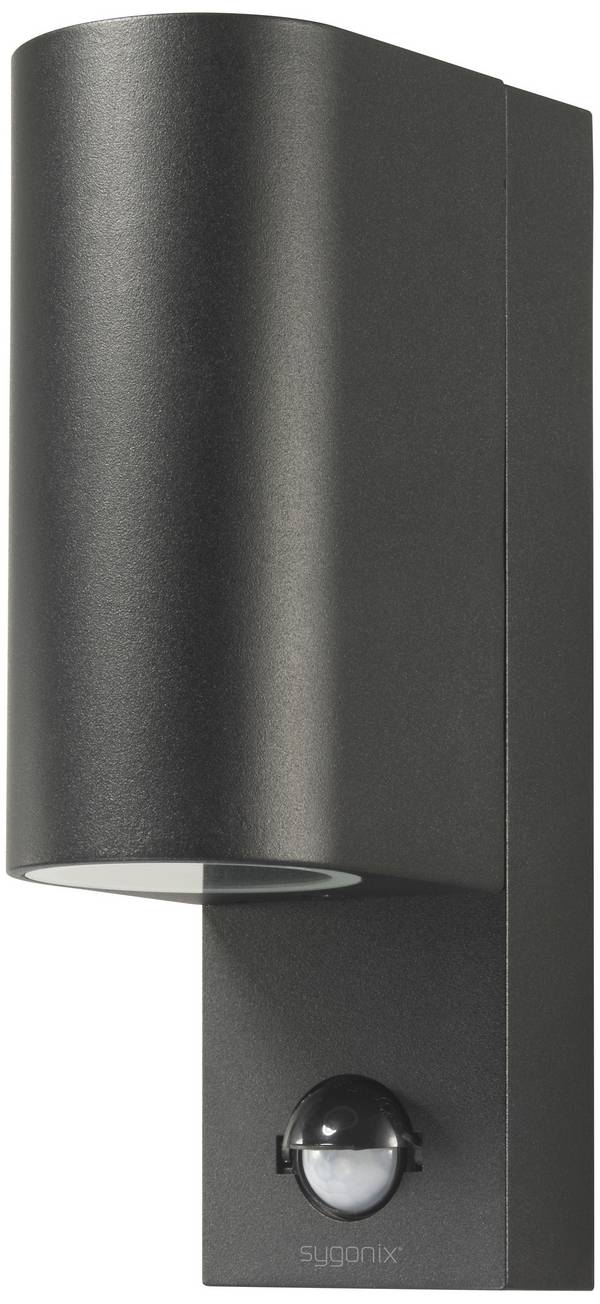 Sygonix SY-6028440 LED-Außenwandleuchte mit Bewegungsmelder GU10 Schwarz