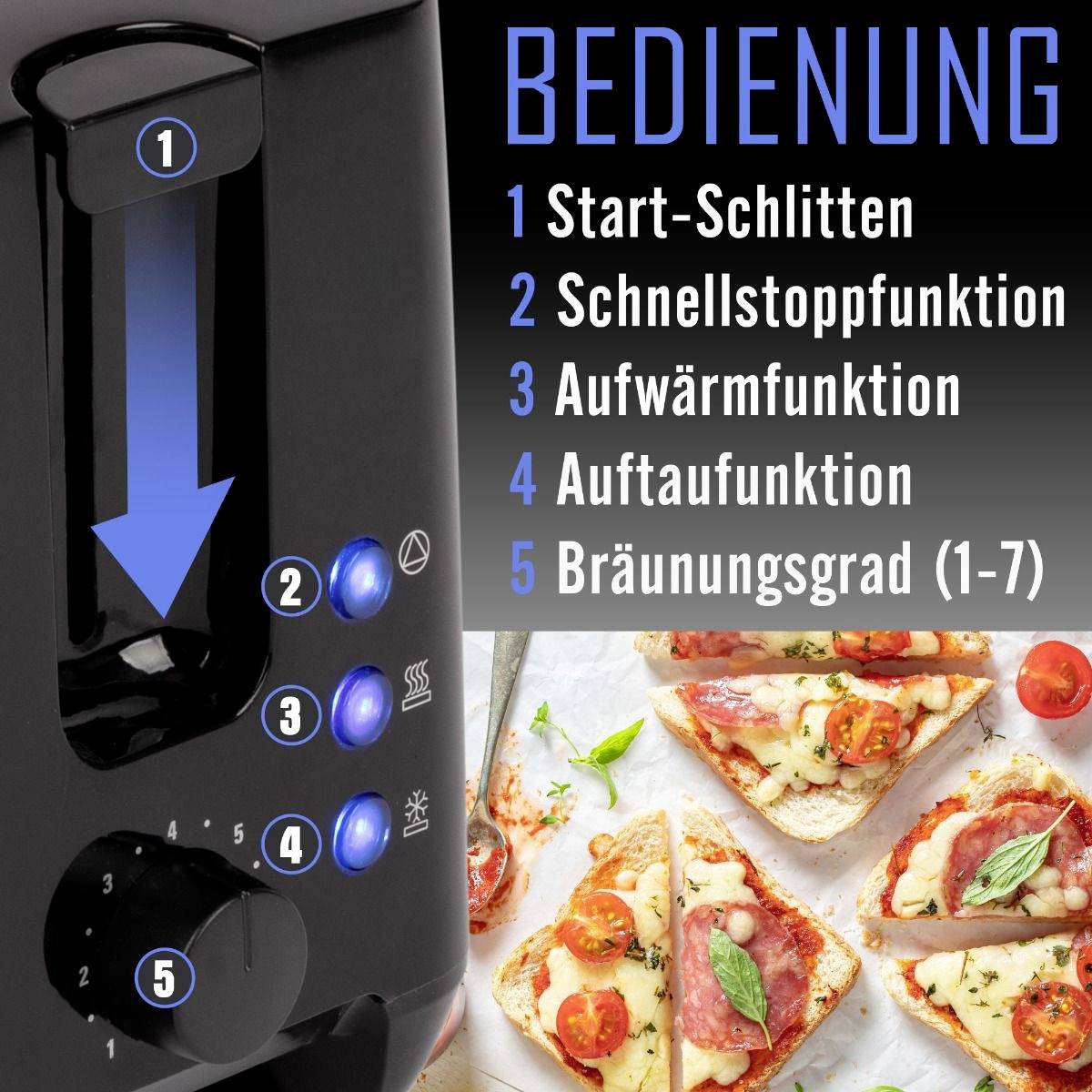 Bomann DA Toaster 2-Scheiben CTC TA 3801 sw-8