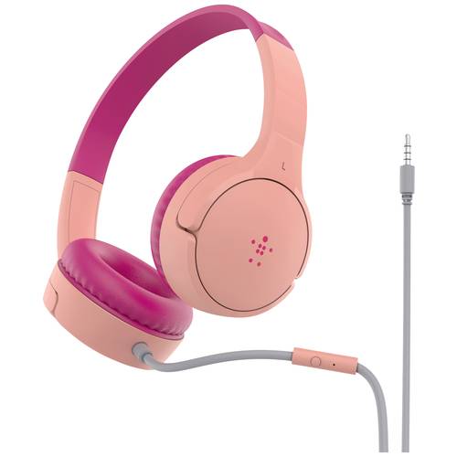 Belkin SoundForm Mini On Ear Headset kabelgebunden Pink Lautstärkebegrenzung
