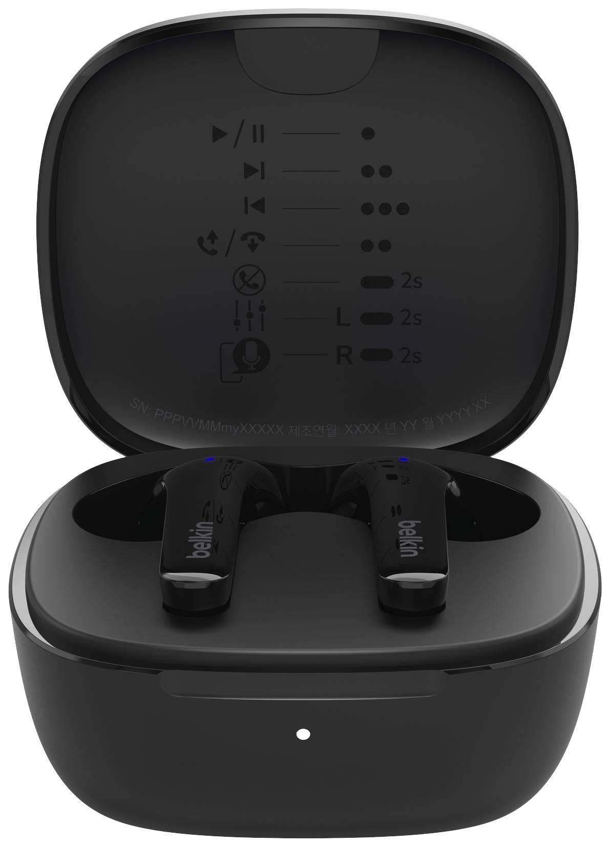 Belkin SoundForm Motion In Ear Headset Bluetooth® Stereo Schwarz Noise Cancelling Headset, Ladecase, Schweißresistent Sp-1