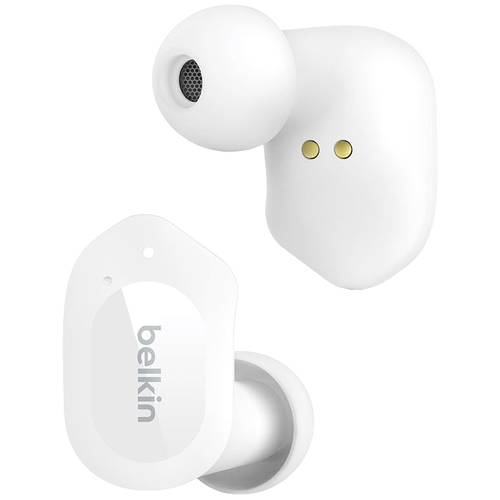 Belkin SoundForm Play In Ear Headset Bluetooth® Weiß Headset, Ladecase, Schweißresistent