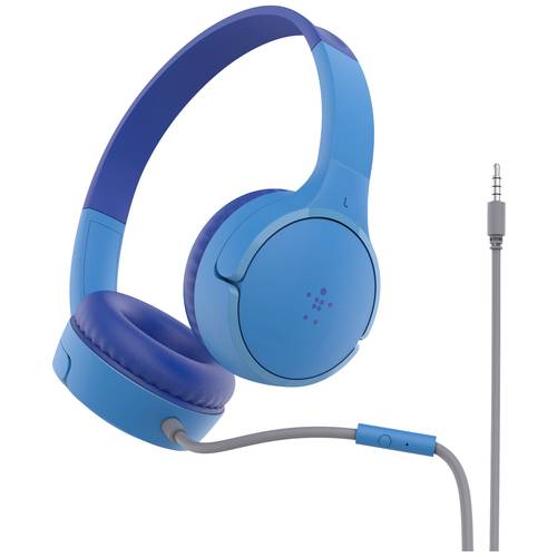 Belkin SoundForm Mini On Ear Headset kabelgebunden Blau Lautstärkebegrenzung