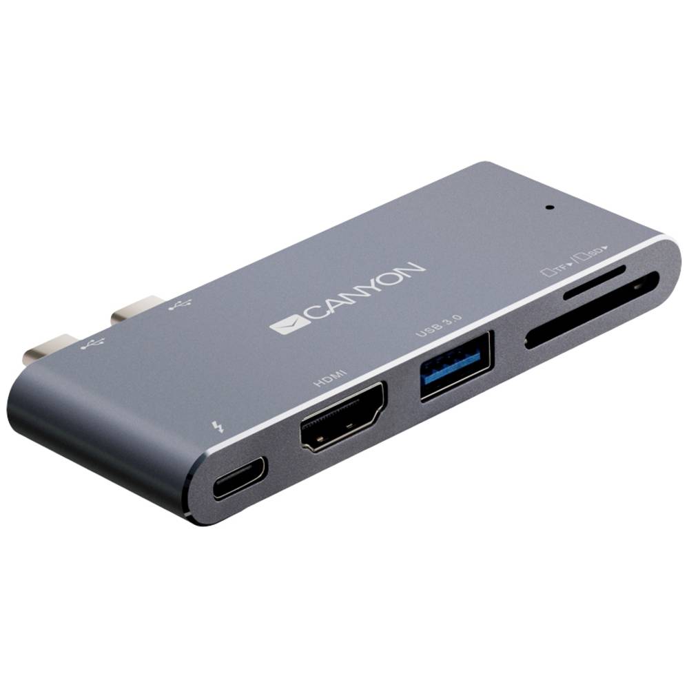 Canyon CNS-TDS05DG Mini-DisplayPort-adapter Geschikt voor merk: Apple USB-C Power Delivery, Geïntegr