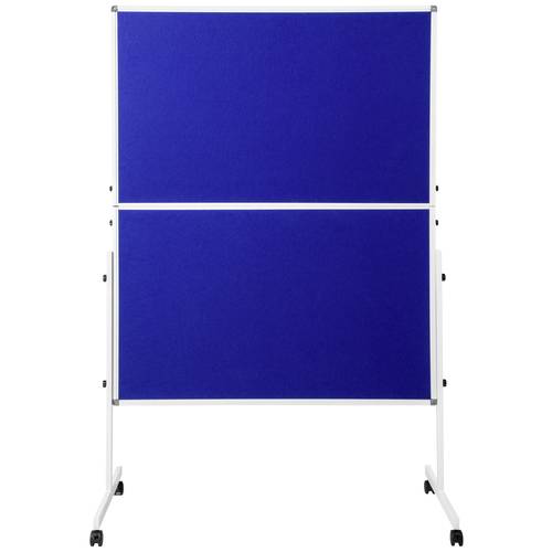 SpeaKa Professional Moderationstafel SP-PB-B01 (B x H) 1250 mm x 1850 mm Filz Blau zusammenklappbar, Inkl. Rollen, beids...