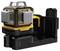 Ein kompakter, gelb-schwarzer Laser-Level auf einer Ladestation mit Metallakzenten und klaren Linien. Geeignet zum Nivellieren.