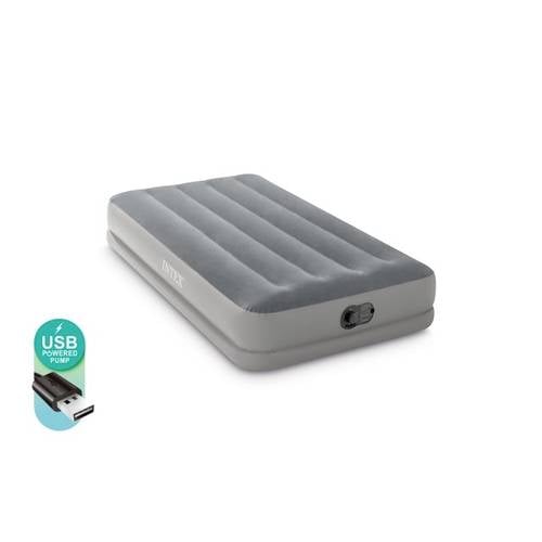 Intex 64112 TWIN DURA-BEAM PRESTIGE AIRBED W/FASTFILL USB PUMP Luftbett (L x B x H) 1910 x 990 x 300 mm Grau