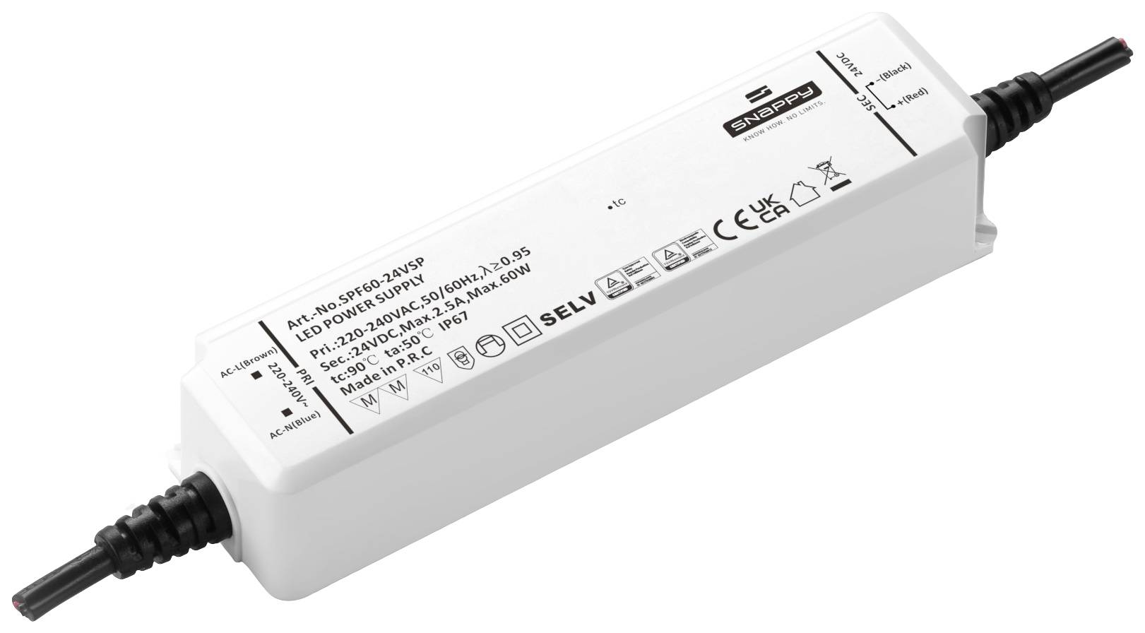 Dehner Elektronik SPF 60-12VSP LED-Trafo, LED-Treiber Konstantspannung 60 W 5 A 12 V Möbelzulassung, Überlastschutz, Übe...