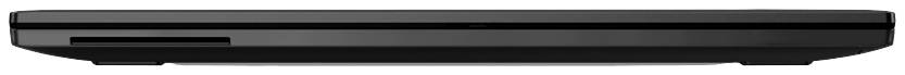 Ein schwarzer Laptop ist im geschlossenen Zustand von der Seite zu sehen.