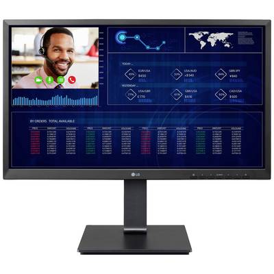 Ein Computerbildschirm zeigt ein Videotelefonat mit einem lächelnden Mann und Zahlen zu Umsätzen verschiedener Regionen.