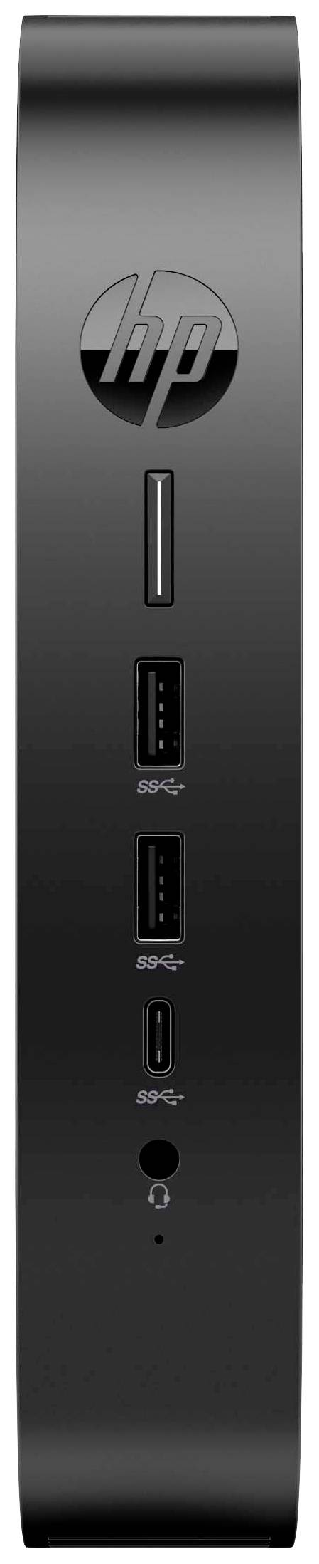 'Schwarze HP-Dockingstation' mit mehreren USB-Anschlüssen und HP-Logo oben.