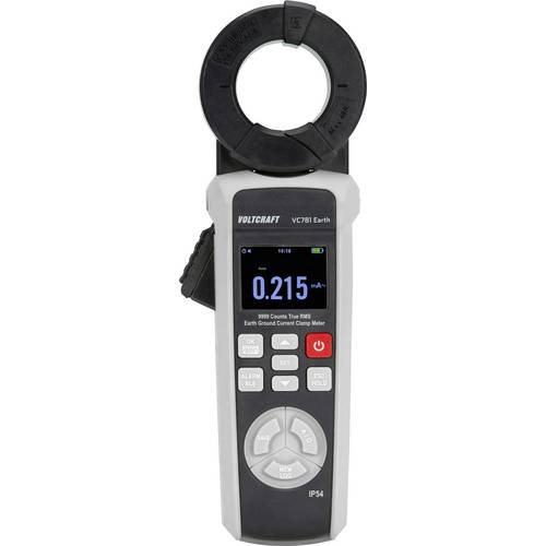 VOLTCRAFT VC781 Erdungsmesszange für Erdschleifen und Erdableitstrom Messung CAT III 1000 V, CAT IV 600 V Anzeige (Count...