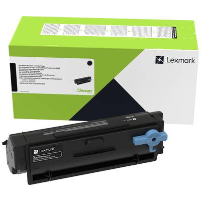 Tonerpatrone und Verpackung der Marke Lexmark. Produkttitel und Details sind auf der Verpackung und der Patrone sichtbar.