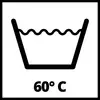 'Waschen bei 60 Grad Celsius' Symbol.