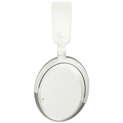 Weiße, kabellose Over-Ear-Kopfhörer mit schwenkbaren Ohrmuscheln, die zur Geräuschunterdrückung verwendet werden können.