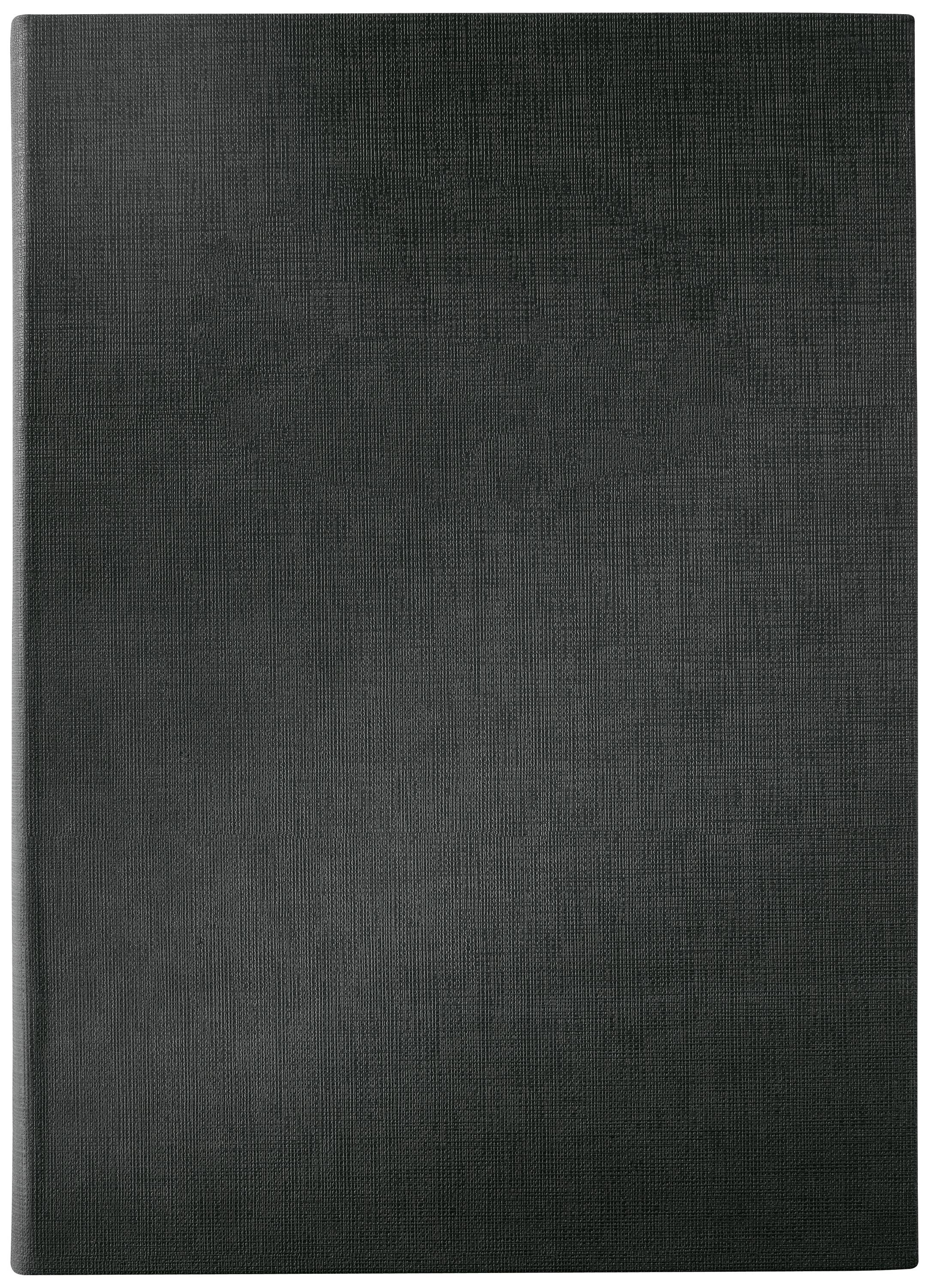SIGEL Speisekarten-Mappe, A4, schwarz, Gummi-Bindung, blanko aus Kunststoff, mit 2 transparenten Dop