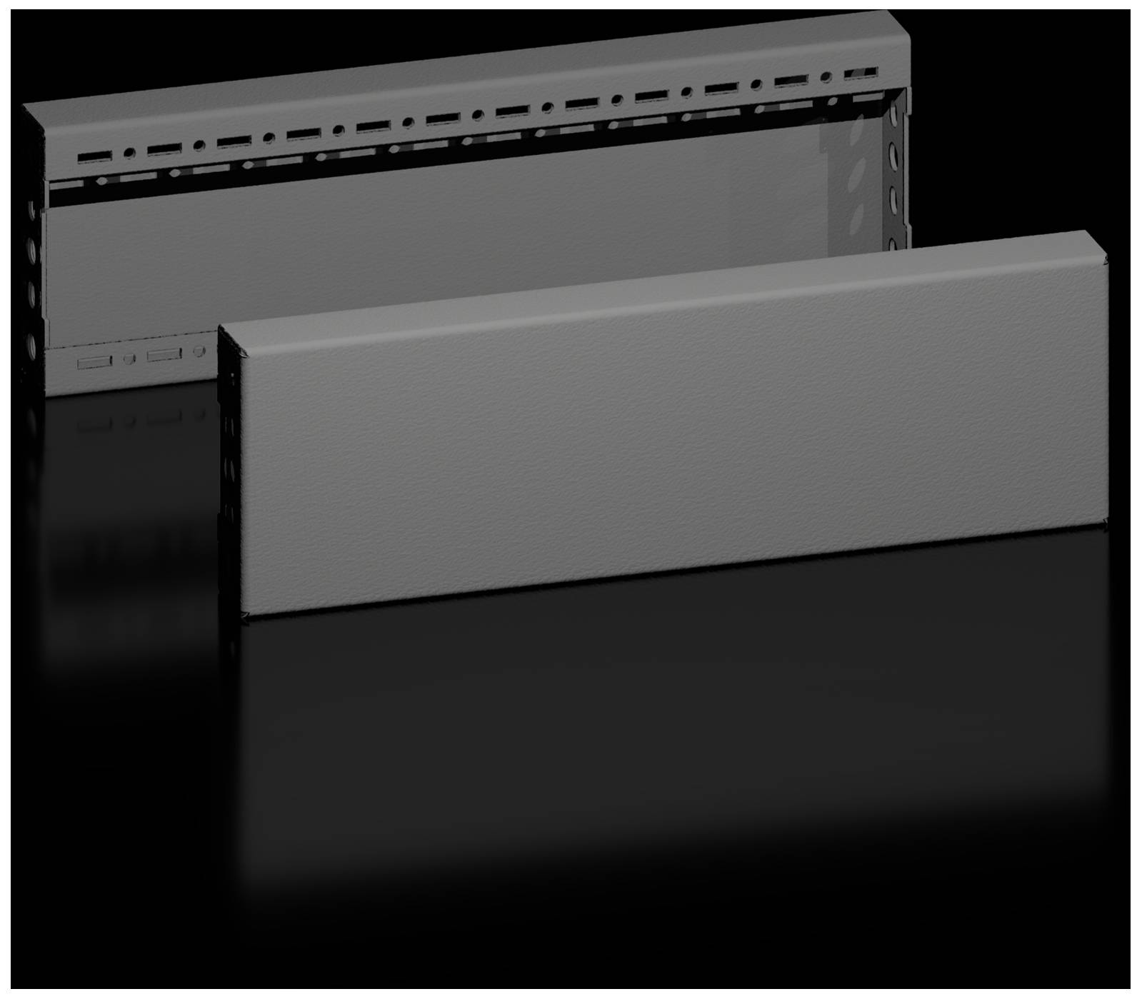 RITTAL VX Sockel-Blende, seitlich, H: 100 mm, für T: 500 mm, Stahlblech Sockel Seitenset 8660032 Rit