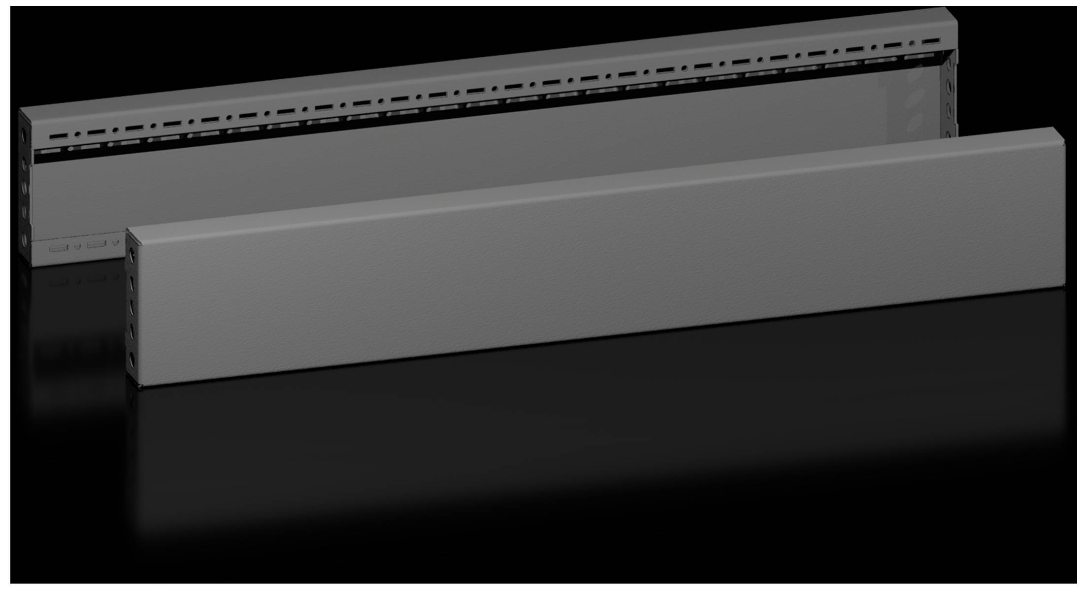 RITTAL VX Sockel-Blende, seitlich, H: 100 mm, für T: 800 mm, Stahlblech Sockel Seitenset 8660034 Rit