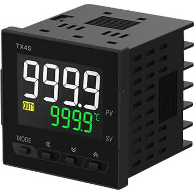 Digitaler Temperaturregler mit einem großen Display, das '999.9' anzeigt. Tasten für Einstellungen darunter.