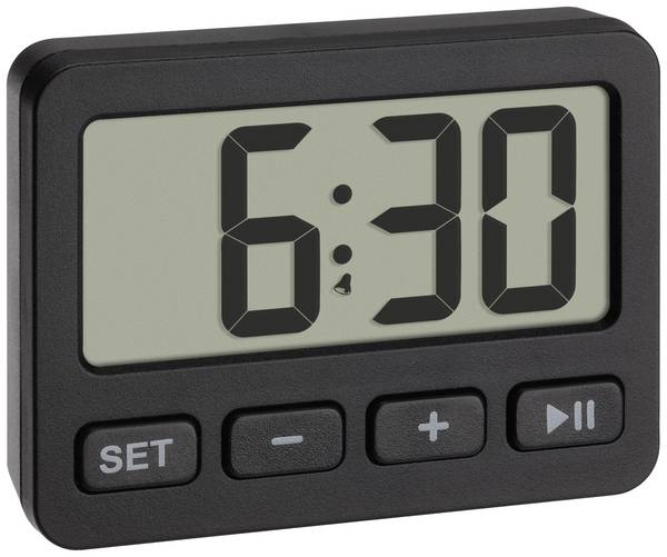 TFA Dostmann 60.2036.01 Quarz Wecker Schwarz Alarmzeiten 1  1 Timerzeit