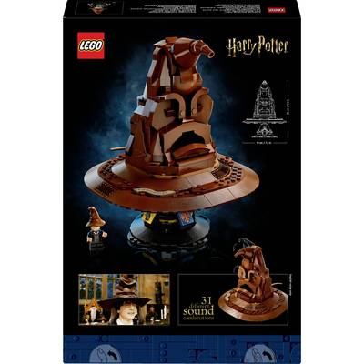 Die LEGO-Verpackung zeigt ein Set mit dem 'Harry Potter''-Hut. Enthält eine detaillierte Hutfigur, LEGO-Logo und Harry Potter-Branding.
