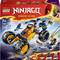 Die LEGO NINJAGO Verpackung zeigt das Set 'Drachen aus dem Nichts' mit einem Offroad-Buggy und mehreren Figuren, empfohlen ab 7 Jahren.