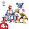 LEGO-Set für Kinder ab 4 Jahren mit einem bunten, futuristischen Spielzeugspielplatz. Enthält Figuren und Teile im Spider-Man-Design.