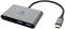 'USB-Hub mit zwei USB-C- und zwei USB-A-Anschlüssen, verbindet mehrere Geräte mit einem Computer über einen einzigen USB-C-Stecker.'