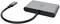 Ein grauer externer USB-C-Hub von Akasa mit integriertem Kabel und mehreren Anschlüssen, geeignet für den Anschluss an Computer.