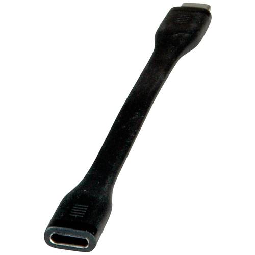 Thumbnail - ROLINE USB4 Gen3x2 Kabel, Emark, Flach, C-C, ST/BU, 40Gbit/s, 100W, schwarz, 11,5 cm