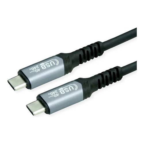 VALUE USB4 Gen3x2 Kabel, C–C, ST/ST, 8K UHD-2, 40Gbit/s, 240W, schwarz, 0,5 m