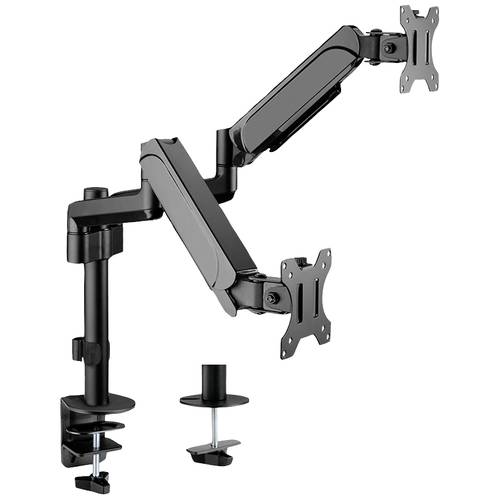 Thumbnail - VALUE Dual LCD-Arm Trägerstange, 4 Gelenke, Tischmontage, 17-32 Zoll, bis 2x 9 kg