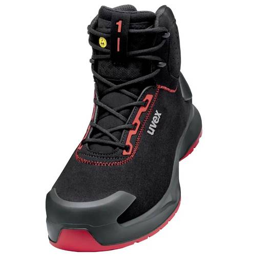 uvex S3L PUR W11 6804249 Sicherheitsstiefel S3L Schuhgröße (EU): 49 Schwarz, Rot 1 Paar
