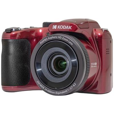 Rote Digitalkamera mit Zoom-Objektiv von Kodak.