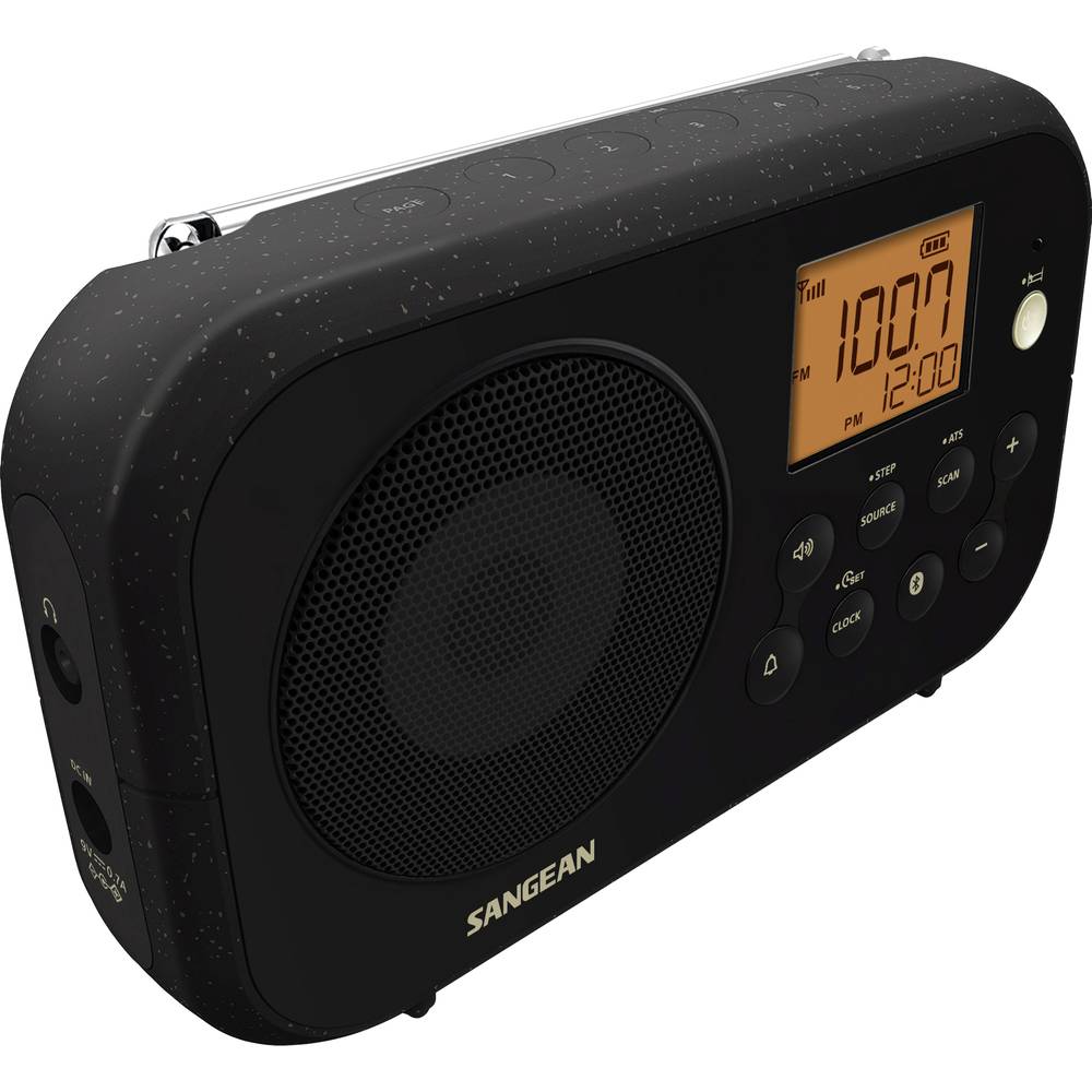 Sangean PR-D12 BT Radio Middengolf, VHF (FM) Bluetooth Zwart