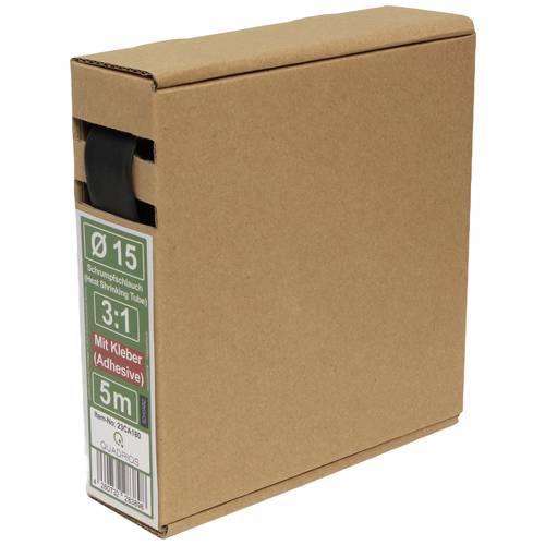 Quadrios 23CA180 Schrumpfschlauch mit Kleber Schwarz 15 mm Schrumpfrate:3:1 5 m