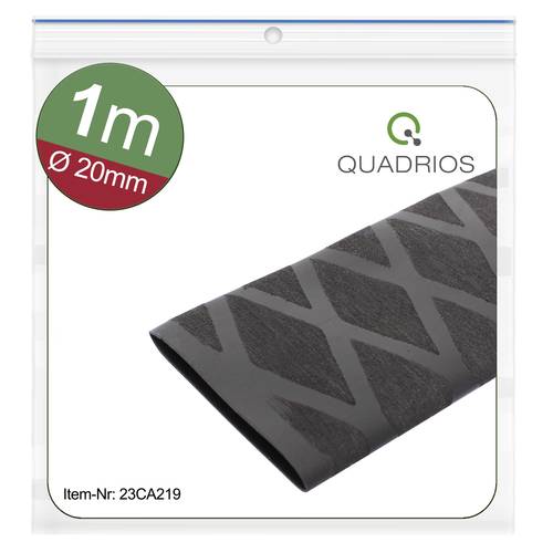 Quadrios 23CA219 Schrumpfschlauch ohne Kleber Schwarz 20 mm 10 mm Schrumpfrate:2:1 1 m