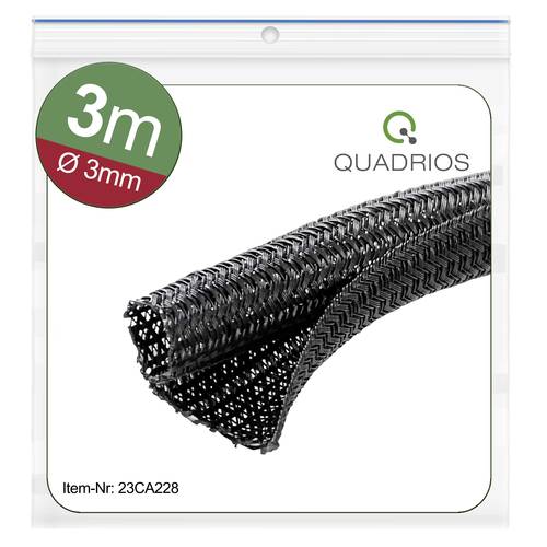 Quadrios 23CA228 23CA228 Geflechtschlauch Schwarz Polyester 3 bis 4 mm 3 m
