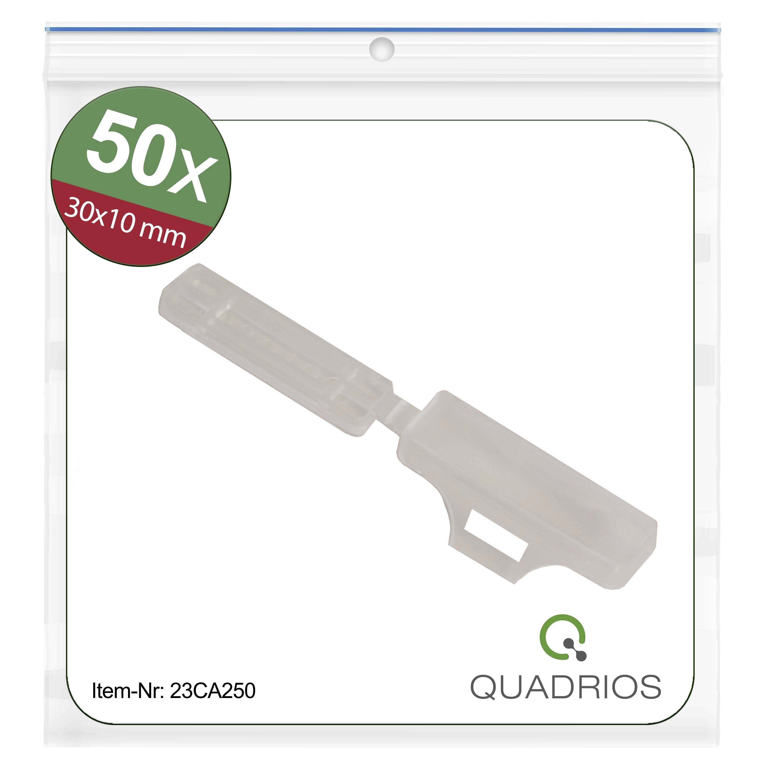 Quadrios 23CA250 23CA250 Zeichenträger Montage-Art: Kabelbinder Beschriftungsfläche: 9.5 x 30 mm Transparent Anzahl Mark