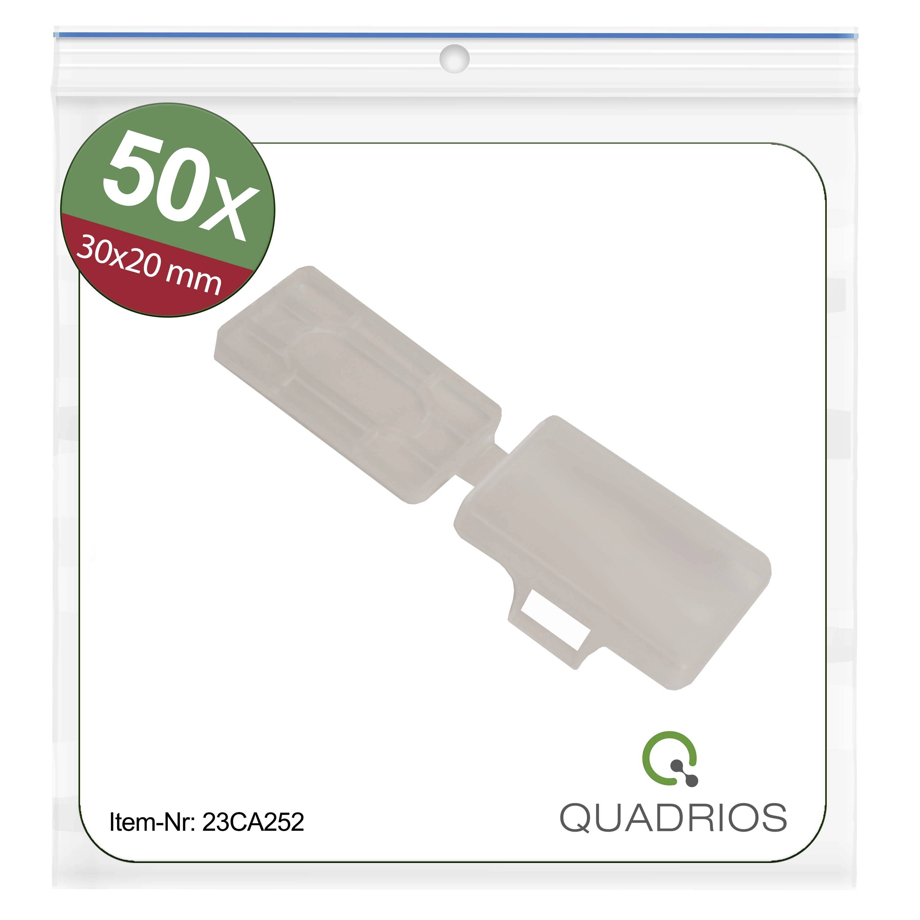 Quadrios 23CA252 23CA252 Zeichenträger Montage-Art: Kabelbinder Beschriftungsfläche: 18 x 30 mm Transparent Anzahl