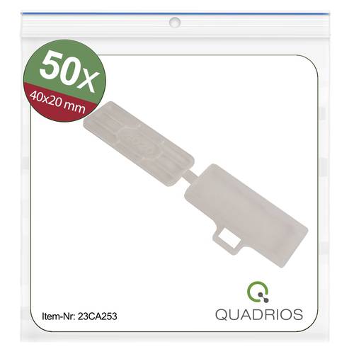 Thumbnail - Quadrios 23CA253 23CA253 Zeichenträger Montage-Art: Kabelbinder Beschriftungsfläche: 18 x 42 mm Transparent Anzahl Marki...