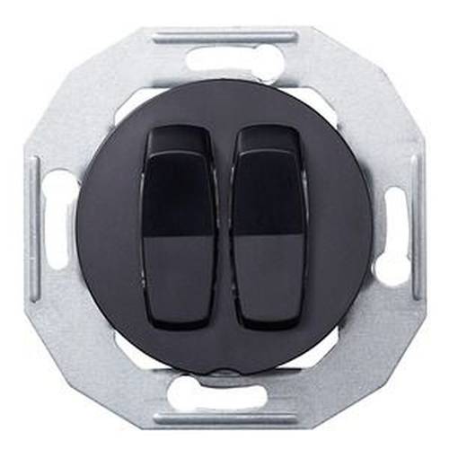 Thumbnail - ELSO WDE011226 ELSO Doppelwechselschalter WDE011226 mit Zentralplatte sw Renova Schwarz 1 St.