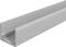 Hellgraues Metallprofil für Kanäle oder Rinnen, perspektivisch auf weißem Hintergrund dargestellt.