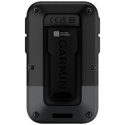 'Rückseite eines Garmin eTrex Solar Geräts mit Zertifizierungskennzeichen und Seriennummer.'