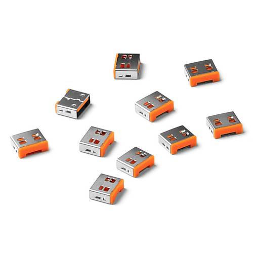 Thumbnail - Smartkeeper USB-A Port Schloss UL03P1OR 10er Set Orange ohne Schlüssel UL03P1OR