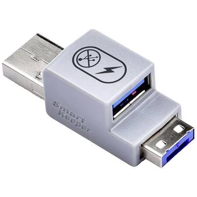 USB-Schutzadapter mit Aufschrift 'Smart Keeper'. Verhindert unautorisierte Verbindungen durch Blockierung von USB-Anschlüssen.