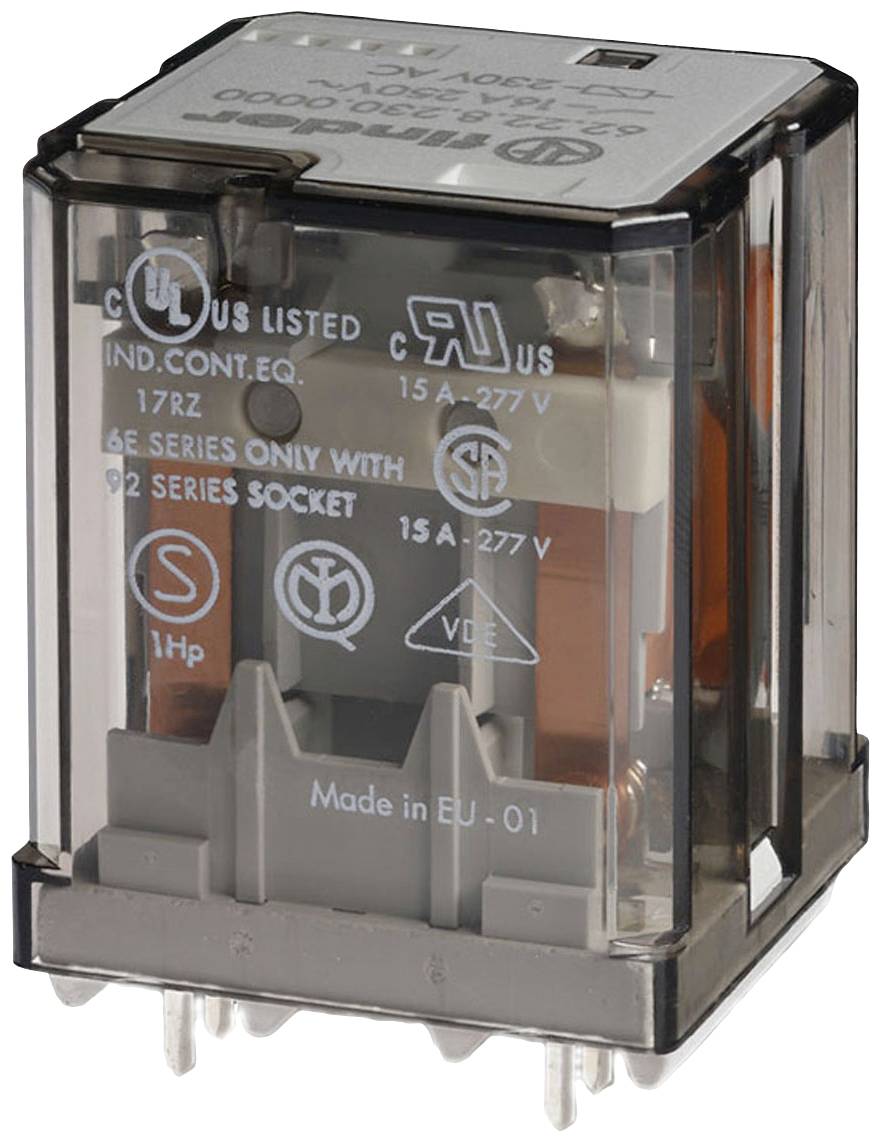 Finder 62.22.9.024.4000 Printrelæ 24 V/DC 16 A 2 x omskifter 1 stk