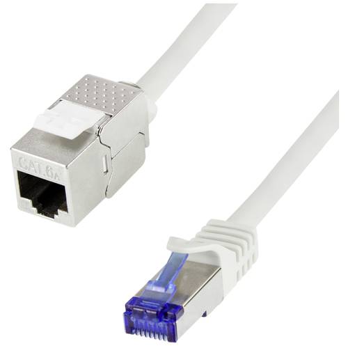 LogiLink CC5152S RJ45 Netzwerkkabel, Patchkabel CAT 6a S/FTP 25 m Grau mit Rastnasenschutz 1 St.