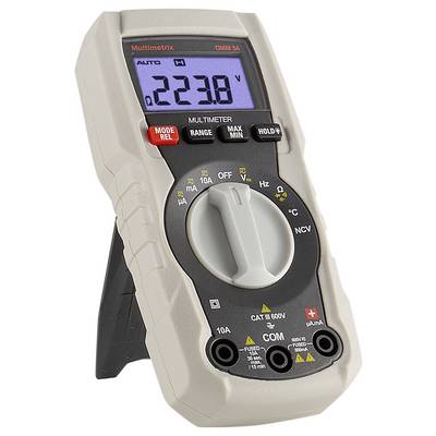 Digitalmultimeter zeigt einen Spannungswert von 223,8 V an. Das Gerät besitzt Einstellknöpfe und Buchsen für verschiedene Messmodi.