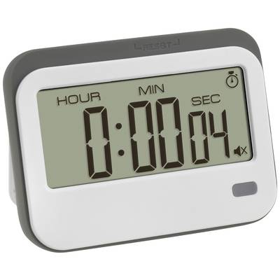 Digitaler Küchentimer mit grauem Rand zeigt 4 Sekunden an.