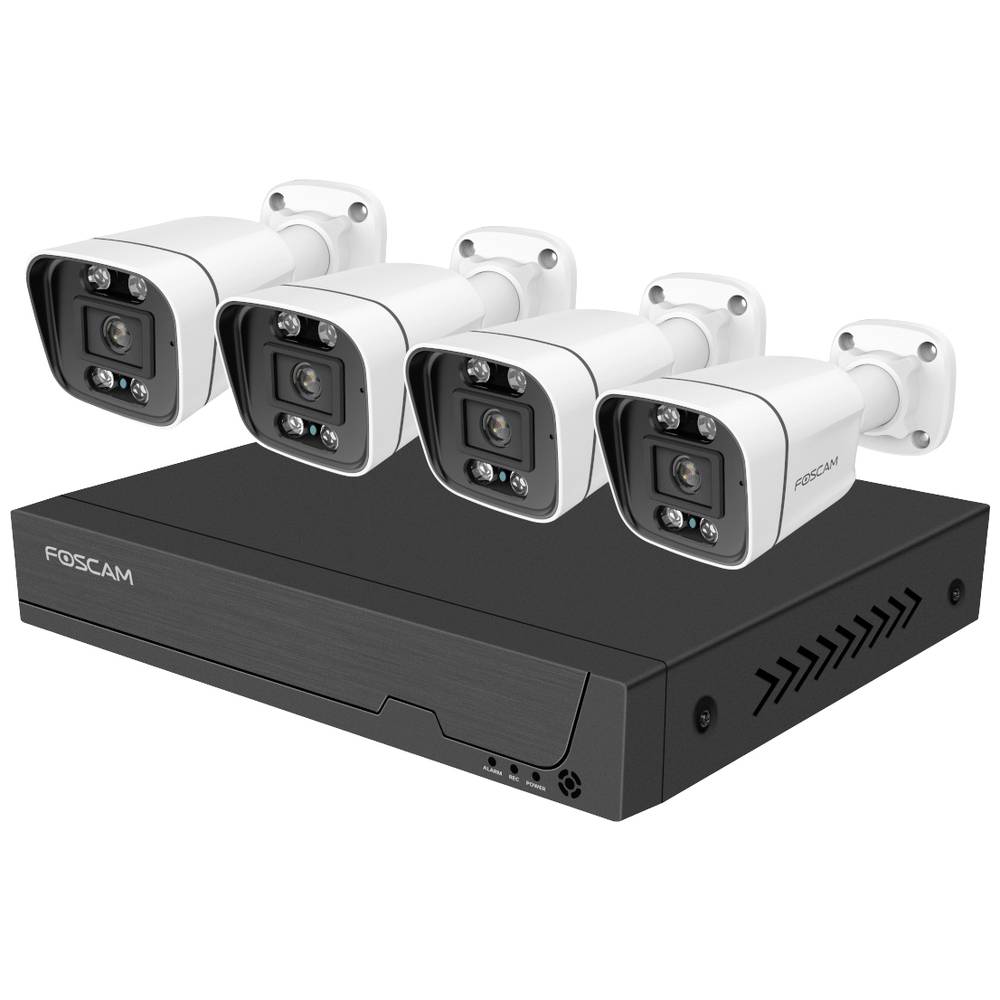 Foscam FN9108E-B4-2T IP-Bewakingscameraset LAN 8-kanaals Met 4 cameras 3072 x 1728 Pixel